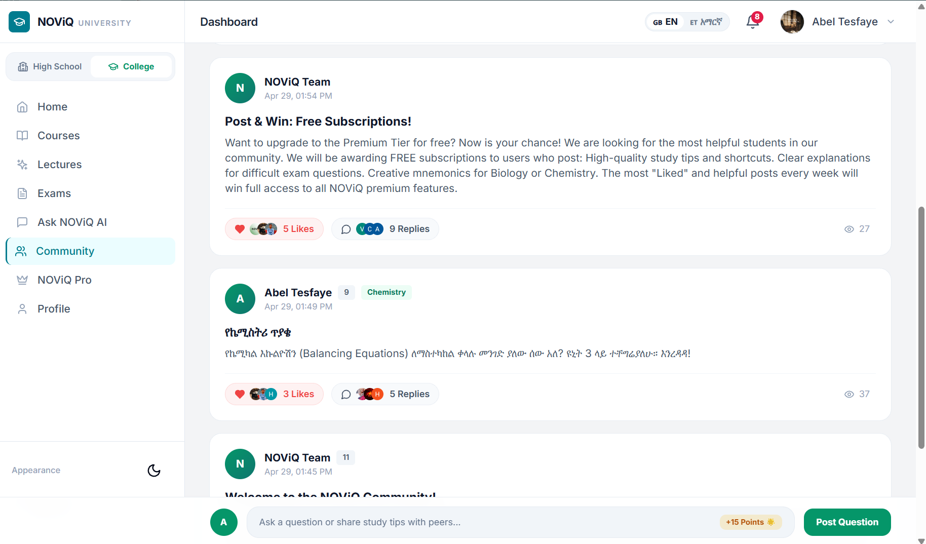 Student Community & Study Groups Desktop Preview